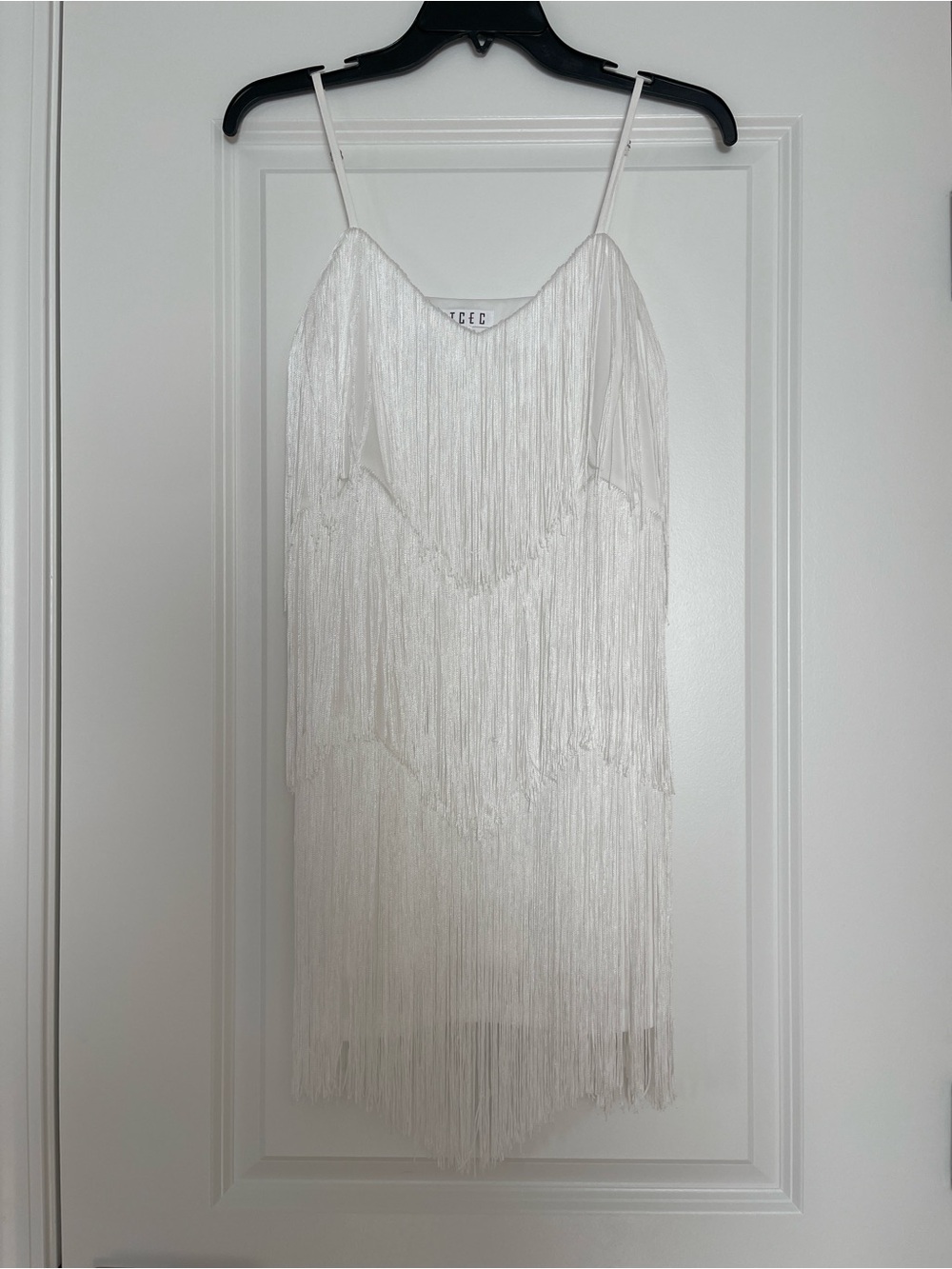 TCEC White Fringe Mini Dress, S /Bachelorette, Cocktail, Party, Eras Tour